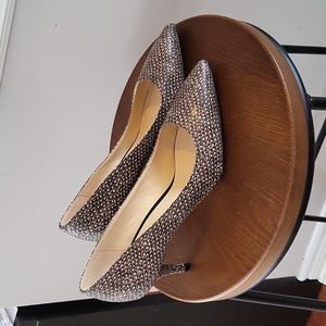 Nine West Heels, Size 6.5, "Reptile" Brown/Cream - MARGOT